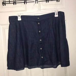 Button down skirt with elastic in back